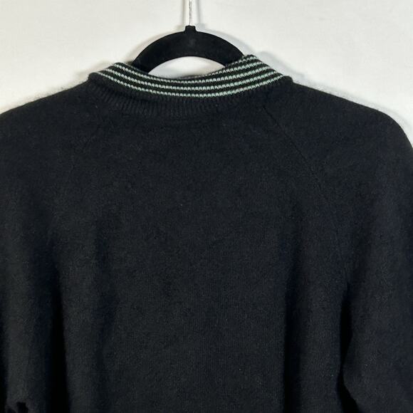 Raffi Cashmere Sweater Chic Timeless Luxury Pullover 1/4 Zip Men's Black Large - Picture 5 of 7